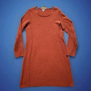 J.Jill Wool Cashmere Blend Sweater Dress Size Medium Color Burnt Orange